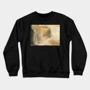 The Upper Reichenbach falls & Rainbow, J M W Turner circa 1818 Crewneck Sweatshirt